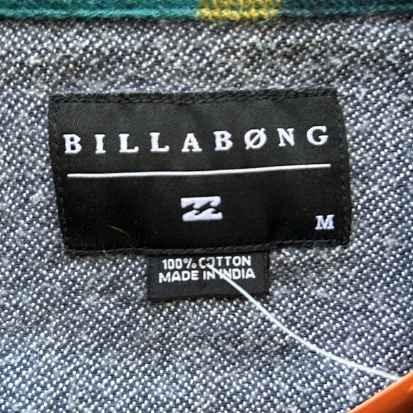 BILLABONG Teal and Yellow Plaid Casual Shirt  !! Medium - Picture 5 of 6